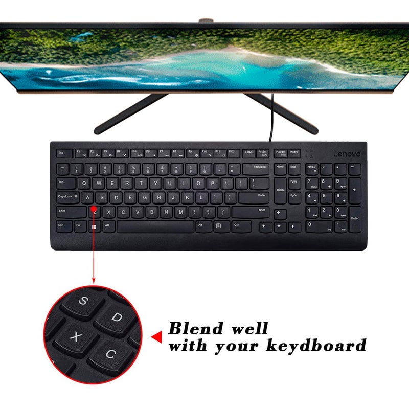 HRH [2PCS Pack] HRH English Keyboard Stickers,PC Keyboard Stickers White Background with Black Lettering for Computer - Image 4